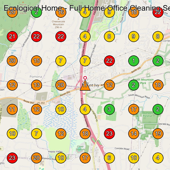 Ecological Home - Full Home Office Cleaning Services, House Cleaning Company Pomona NY Servicio De Limpieza Doma(C)Stica GeoGrid ranking map for Trailer Park Pomona